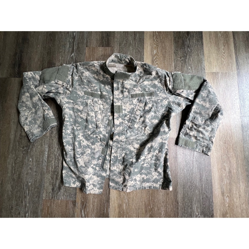 Military ACU Combat Uniform Jacket Mens Large Regular Gray Digital Camo Ripstop